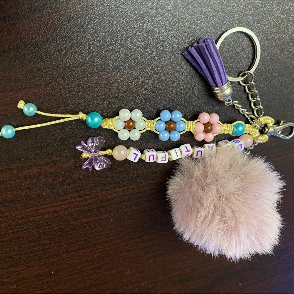 Purse Charm Keychain with an inspiration message Beautiful